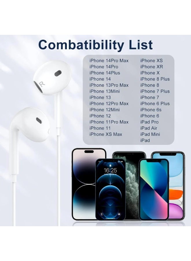 FEIDA Earphones with Lightning Connector | iPhone Earphones, [FEIDA Certified] Wired Stereo Earphones with Mic and Volume Control, Compatible with iPhone 14/13/12/SE/11/XR/XS/X/7/7 Plus/8 - Image 4