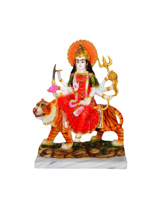 FABZONE Marble Dust Goddess Durga Devi | MATA Sherawali Idol, 15.5 Inches, Multicolor, 1 Piece - Image 1