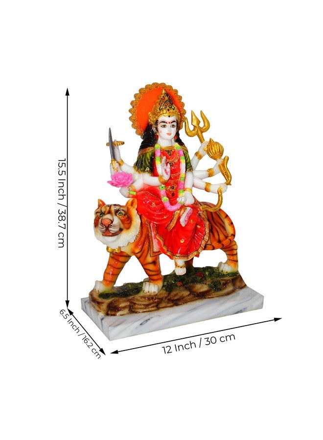 FABZONE Marble Dust Goddess Durga Devi | MATA Sherawali Idol, 15.5 Inches, Multicolor, 1 Piece - Image 4