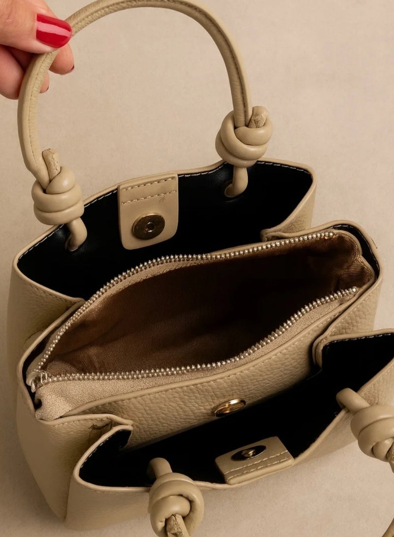 Women’s Medium Leather Crossbody Handbag with Cute Doll Charm – Elegant Design for Daily Use - Image 2