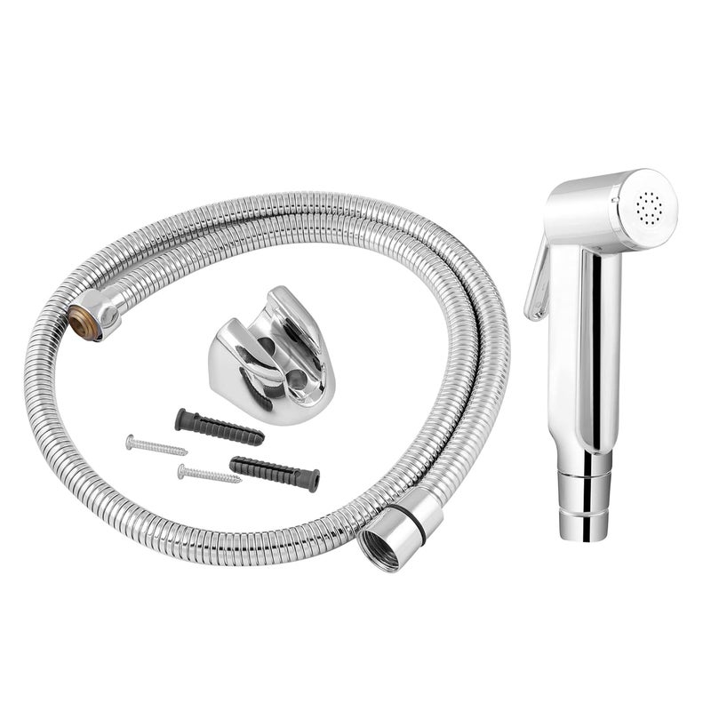 Somany Bathware Somany CP Health Faucet Jet Spray with 1 Meter Tube Wall Hook - Image 4