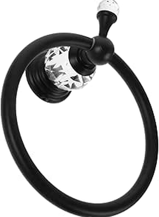 Black Wall Mounted Towel Ring Holder for Bathroom Kitchen Accessories - Image 1