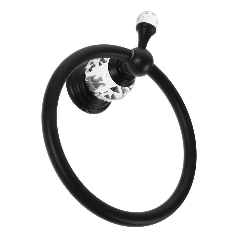 Black Wall Mounted Towel Ring Holder for Bathroom Kitchen Accessories - Image 2