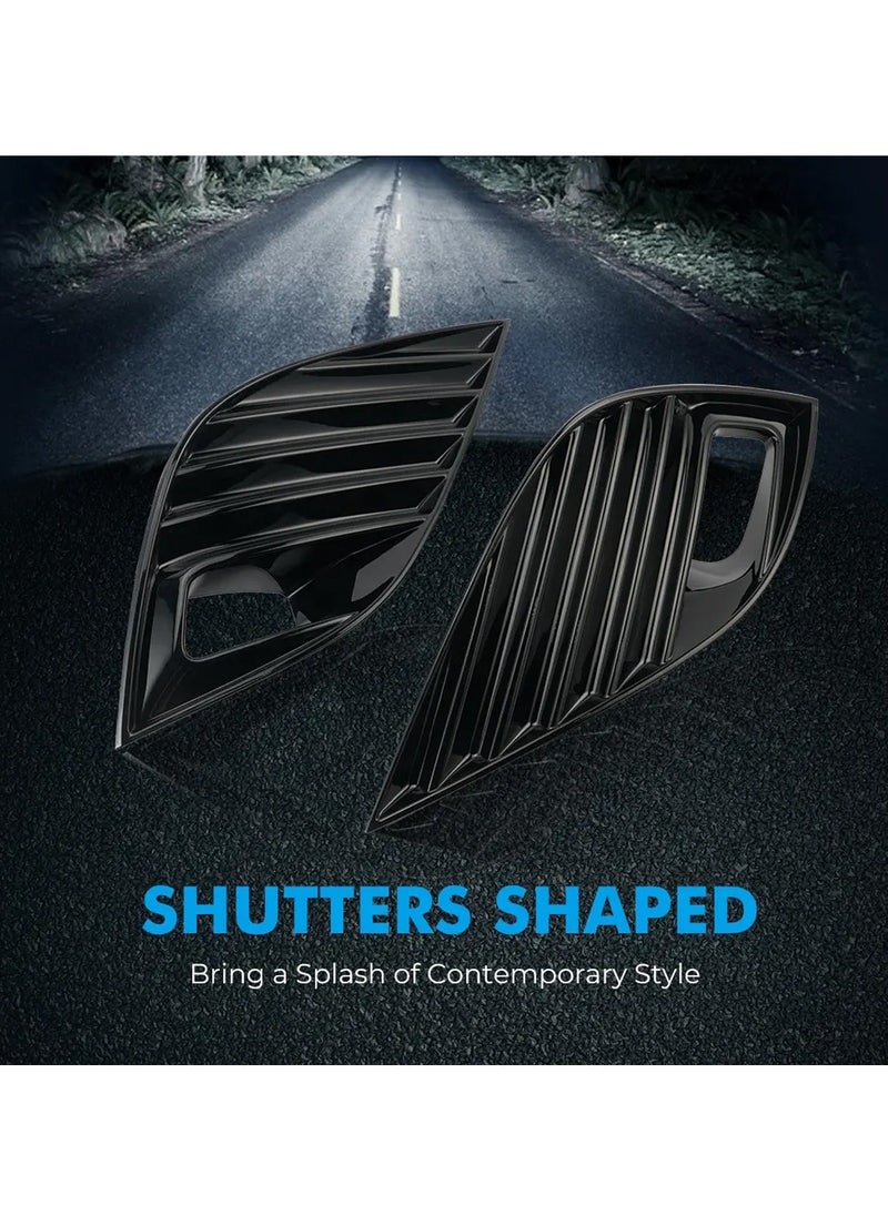 LED Fog Light Kit with Shutter Style Covers and Wiring Harness - Weatherproof and Impact Resistant