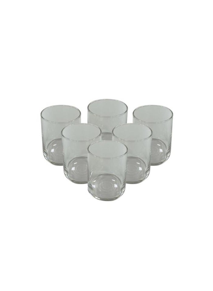 Borgonovo BIC.ELIXIR OF 270 Italian Low Glass Tumbler, Clear, 270 ml - Ideal for Juice, Water, and Cocktails Set of 6