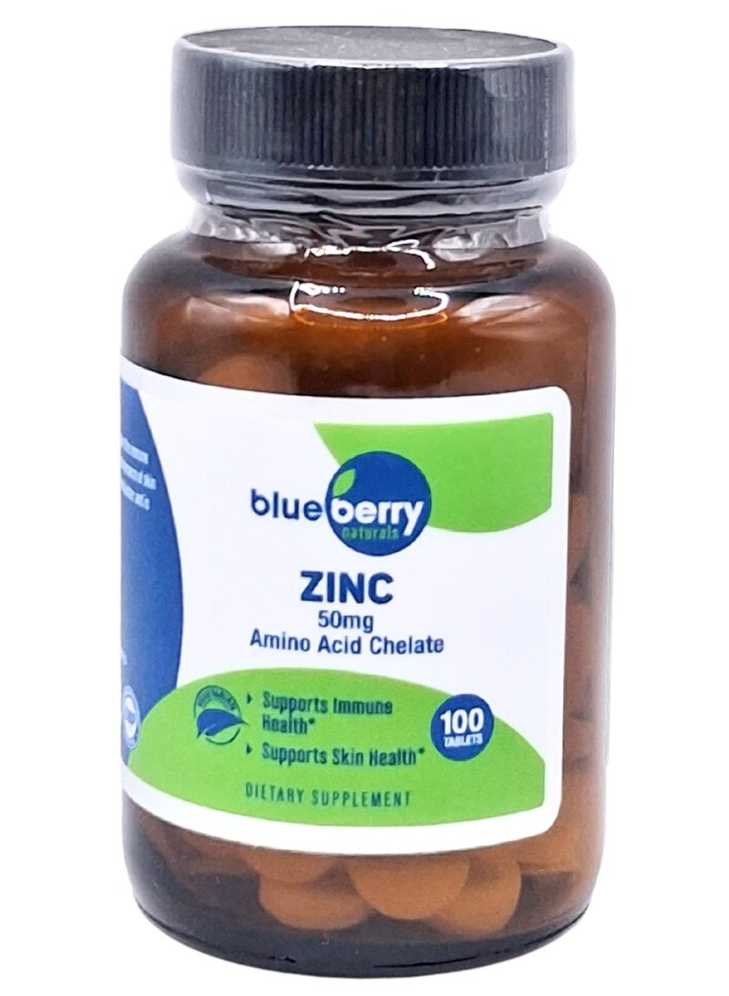 Blueberry Naturals Chelated Zinc 50 Mg Tablets 100'S