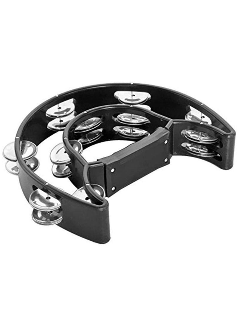 Megarya Half Moon Double Bell Tambourine - Black 