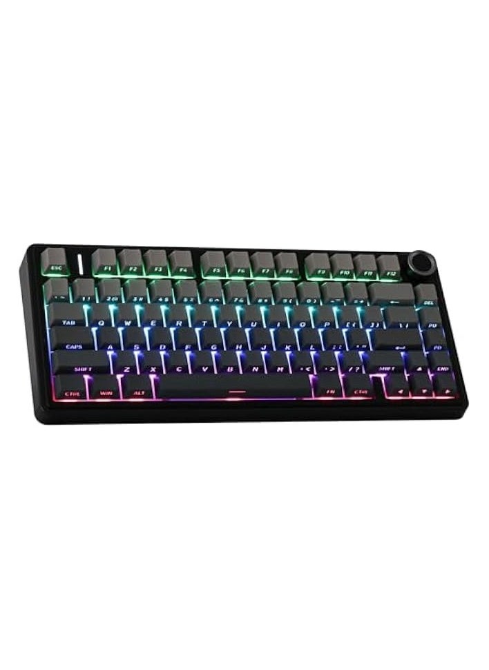 PROMASS - AULA F75 Gasket Mechanical Keyboard, 75% Wireless Hot Swappable Gaming Keyboard with Five-Layer Padding&Knob, Bluetooth/2.4GHz/USB-C, RGB (Black Gradient, LEOBOG Reaper Switch) - Image 1