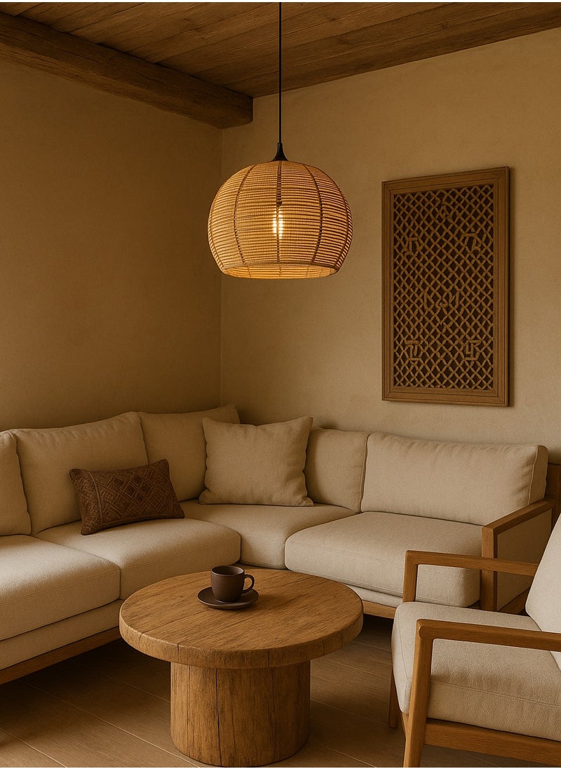 Single rustic cord hanger with E27 lamp base,  - Image 3