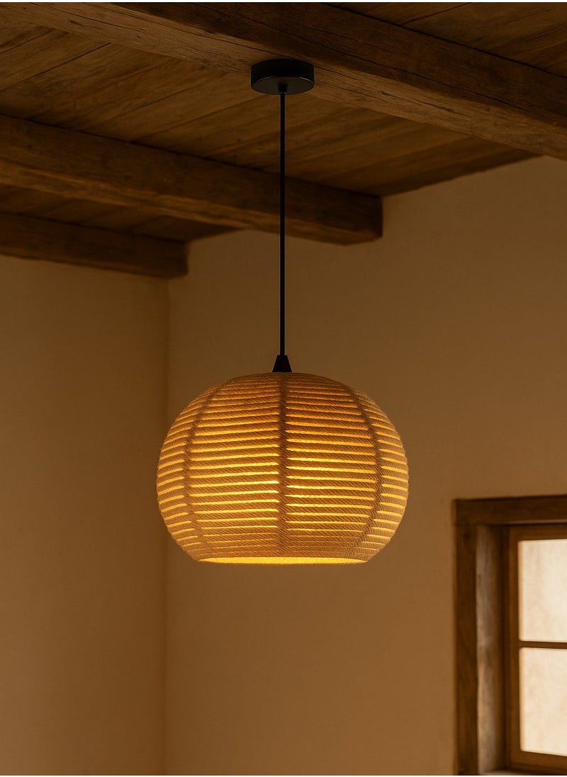 Single rustic cord hanger with E27 lamp base,  - Image 2