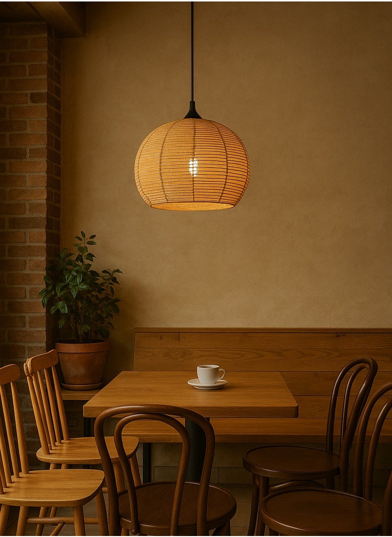 Single rustic cord hanger with E27 lamp base,  - Image 5
