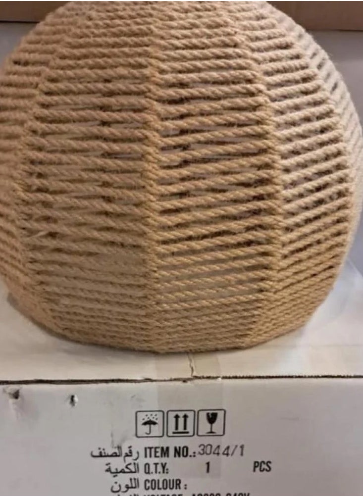 Single rustic cord hanger with E27 lamp base,  - Image 4