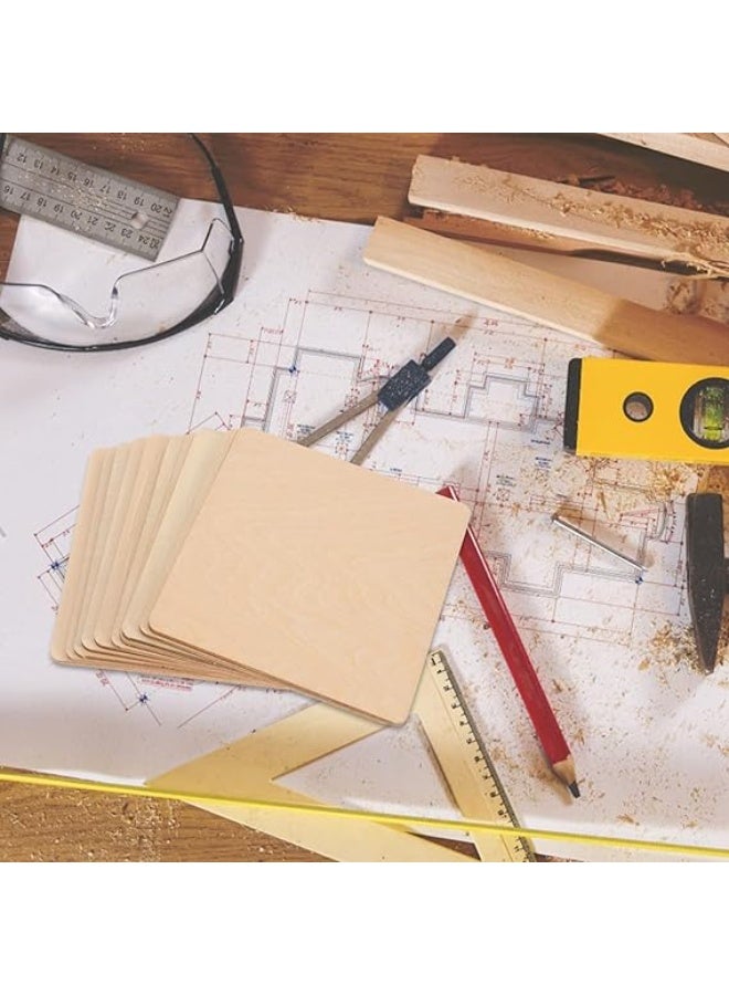 بي بي أيه BPA® 10Pcs DIY Blank Wooden Planks Unfinished Wooden Boards Wooden Planks Materials, 10X10 cm - Image 4