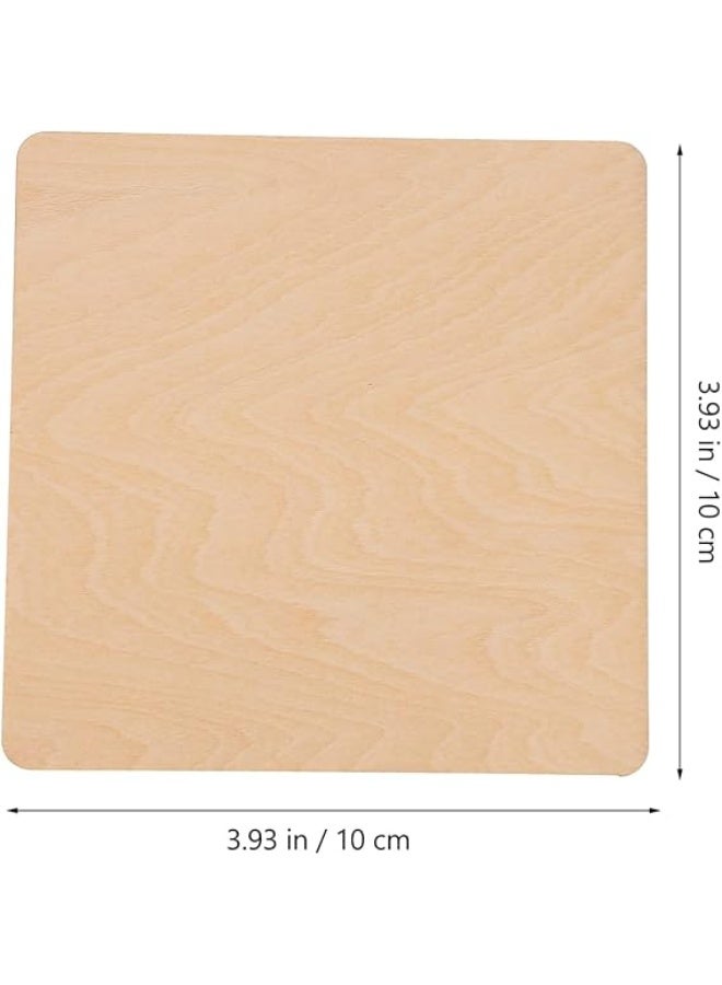 بي بي أيه BPA® 10Pcs DIY Blank Wooden Planks Unfinished Wooden Boards Wooden Planks Materials, 10X10 cm - Image 2