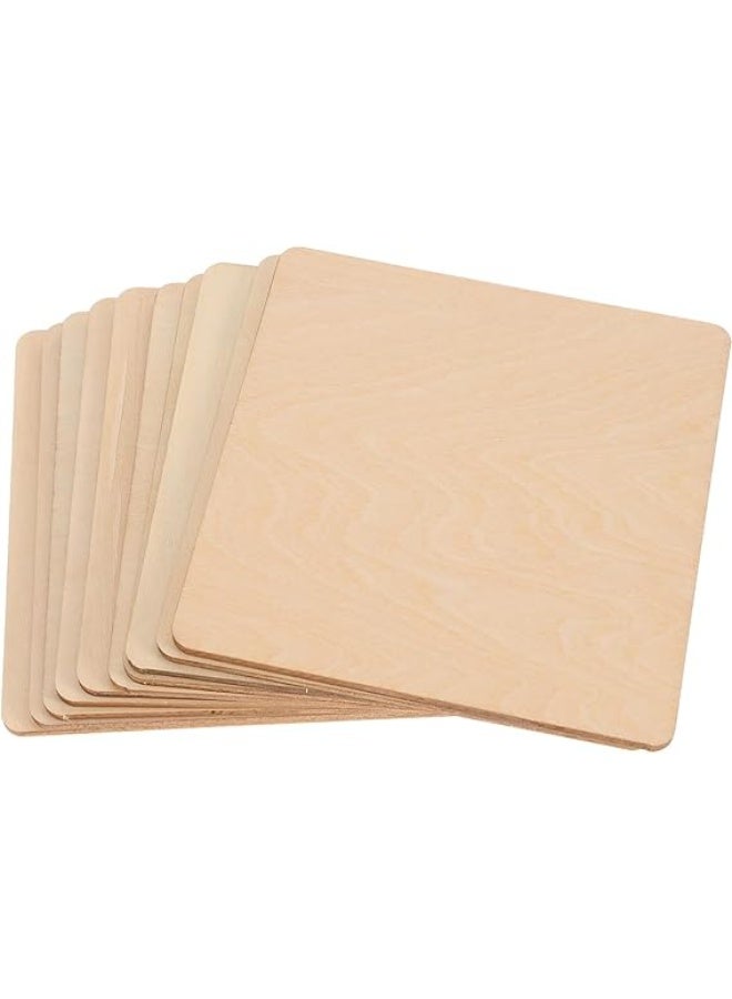 بي بي أيه BPA® 10Pcs DIY Blank Wooden Planks Unfinished Wooden Boards Wooden Planks Materials, 10X10 cm - Image 3