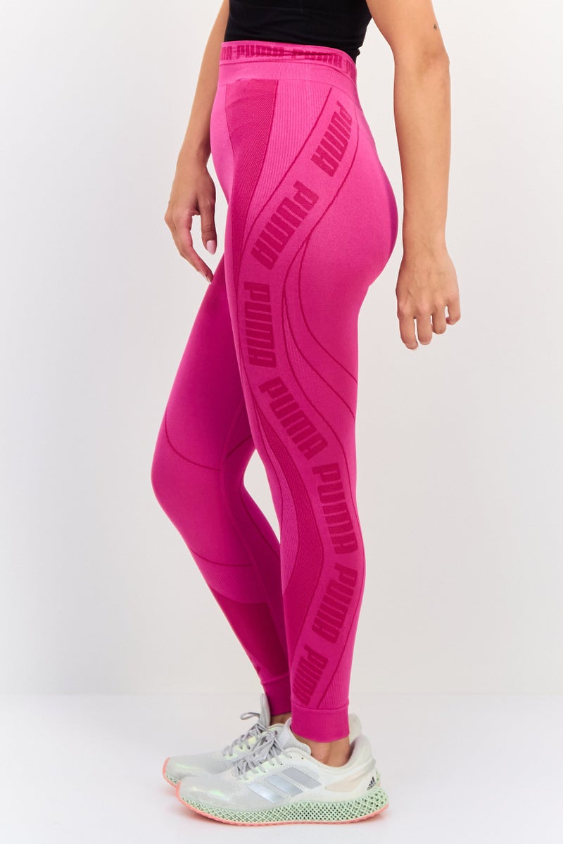 PUMA Women Tight Fit Brand Logo 7/8 Training Tights, Pink - Image 3