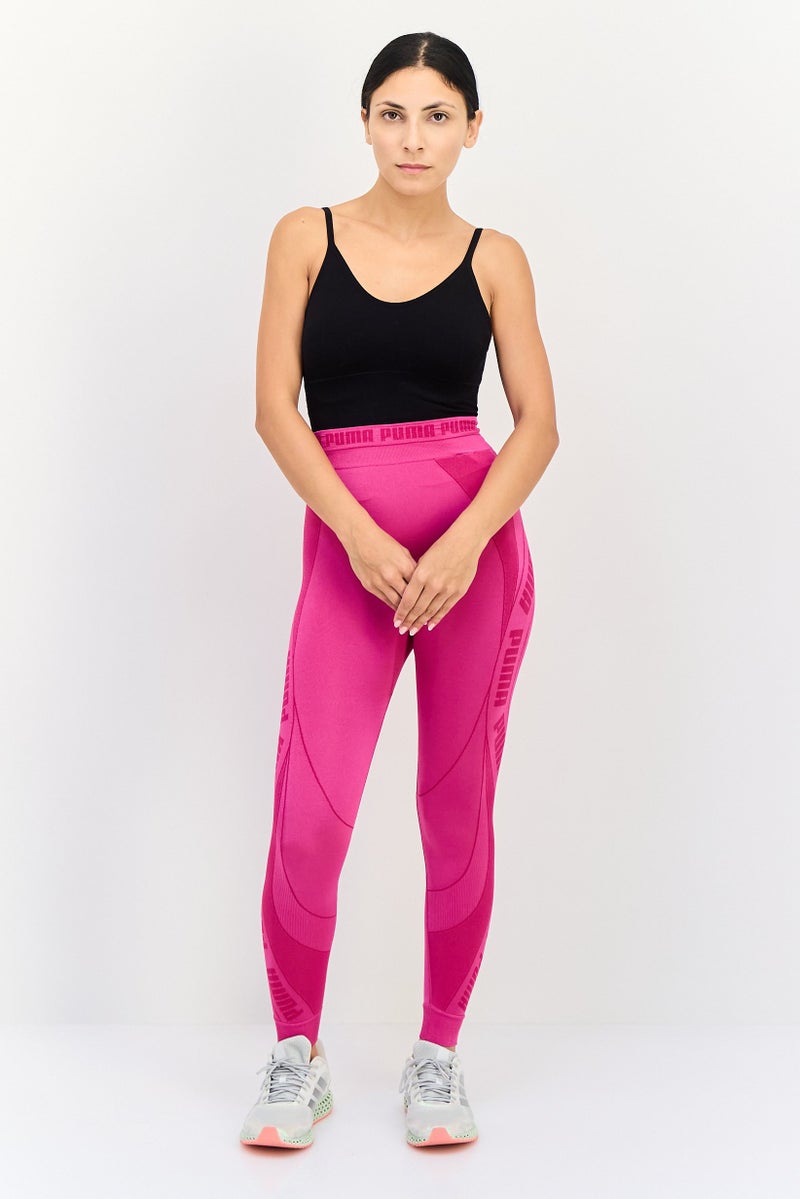 PUMA Women Tight Fit Brand Logo 7/8 Training Tights, Pink - Image 2