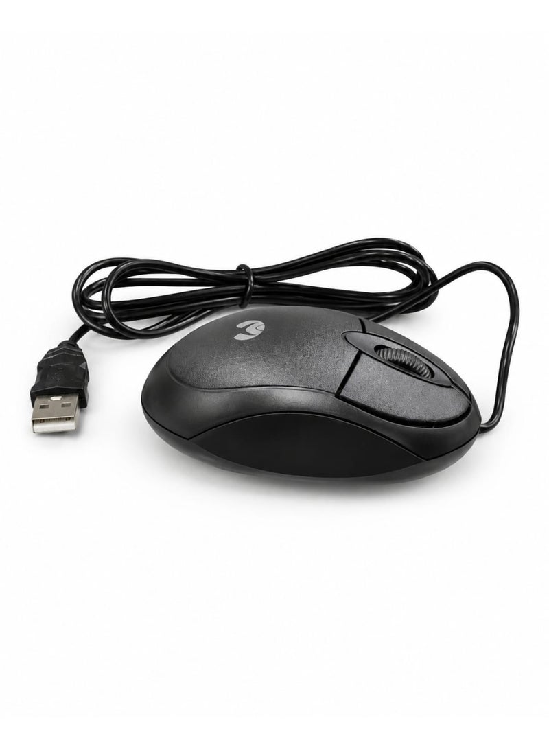 Mikuso MOS-015U USB Wired Optical Mouse - Black - Image 1