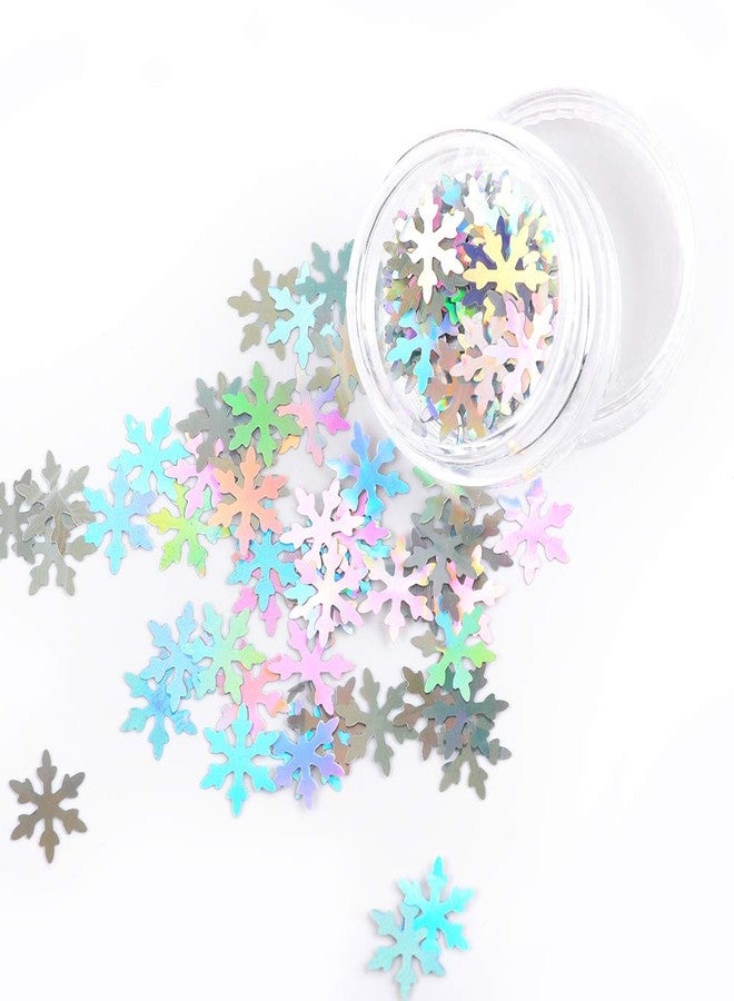 MEILINDS 3D Glitter Sequins Nail Art Tips Charms Winter Snowflake Design Christmas Manicure Nail Decoration 12 Colors - Image 4