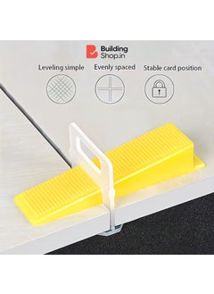Buildingshop Buildingshop Tile Leveling System 3 MM Spacers Tile Leveler Clips Wedges DIY Tile Leveler Spacers for Professional Floor Tiles Ceramic Tile and Stone Installation Wedges 50 Clips 50  - Image 3