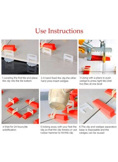 Buildingshop Buildingshop Tile Leveling System 3 MM Spacers Tile Leveler Clips Wedges DIY Tile Leveler Spacers for Professional Floor Tiles Ceramic Tile and Stone Installation Wedges 50 Clips 50  - Image 2