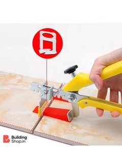 Buildingshop Buildingshop Tile Leveling System 3 MM Spacers Tile Leveler Clips Wedges DIY Tile Leveler Spacers for Professional Floor Tiles Ceramic Tile and Stone Installation Wedges 50 Clips 50  - Image 4