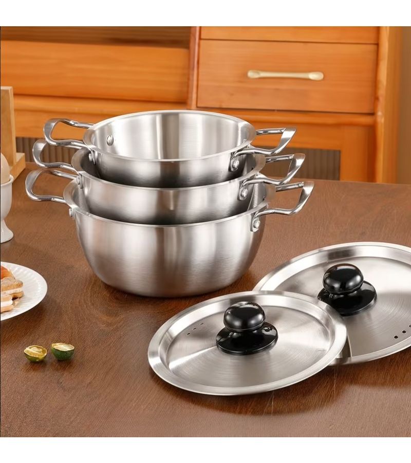 8.66 Inch Stainless Steel Soup Pot for Induction Cooker Instant Noodles Hot Pot Camping Outdoor - Image 3