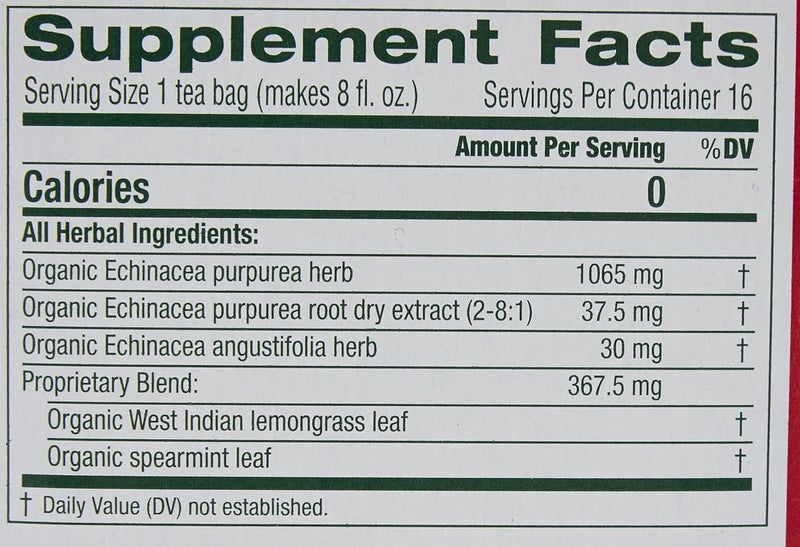 Traditional Medicinals Organic Echinacea Plus Tea with Spearmint - 16 Caffeine-Free Tea Bags for Immune Support - USDA Organic - Image 3