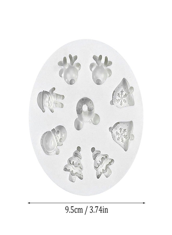 Skytail 9 Cavities Christmas Silicone Fondant Mould Mini Xmas Chocolate Candy Cake Molds Snowman Tree Santa Claus, Reindeer Baking Molds for Xmas New Year Party Cake Decor - Image 2