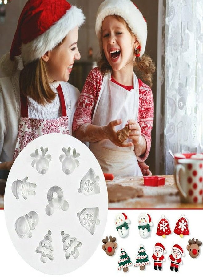 Skytail 9 Cavities Christmas Silicone Fondant Mould Mini Xmas Chocolate Candy Cake Molds Snowman Tree Santa Claus, Reindeer Baking Molds for Xmas New Year Party Cake Decor - Image 5