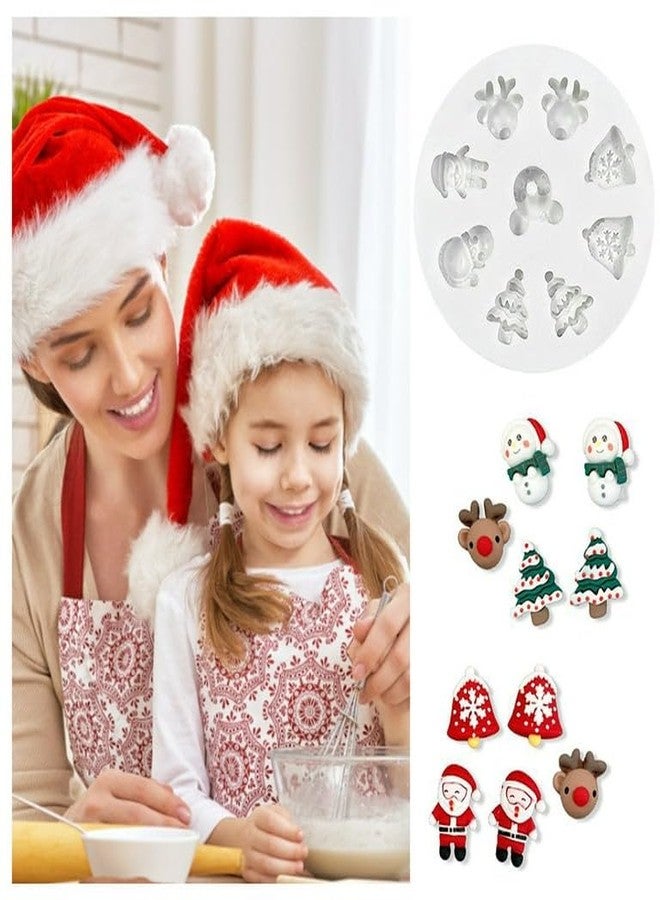 Skytail 9 Cavities Christmas Silicone Fondant Mould Mini Xmas Chocolate Candy Cake Molds Snowman Tree Santa Claus, Reindeer Baking Molds for Xmas New Year Party Cake Decor - Image 3