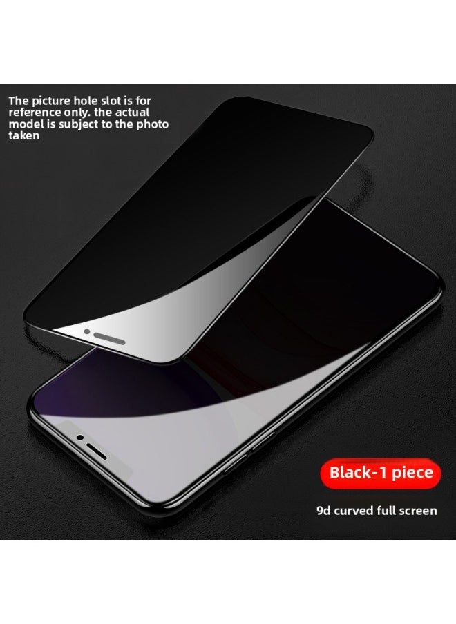 Generic For Iphone11 Anti-peep Tempered Film Xr For Apple X Anti-peeping 14 Anti-peep Film 12pro Full Screen 13 Mobile Phone Mi-Colour:[9d Curved Full Screen Diamond Privacy Film—black] 1 Piece-Size:For Iphone 13 Mini  - Image 1