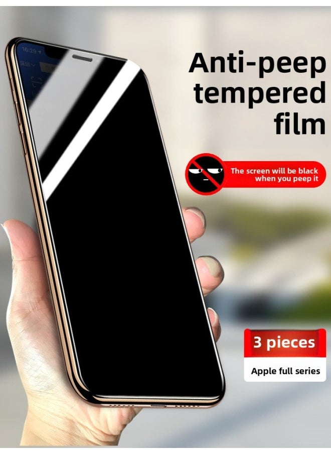 Generic For Iphone11 Anti-peep Tempered Film Xr For Apple X Anti-peeping 14 Anti-peep Film 12pro Full Screen 13 Mobile Phone Mi-Colour:[9d Curved Full Screen Diamond Privacy Film—black] 1 Piece-Size:For Iphone 13 Mini  - Image 2