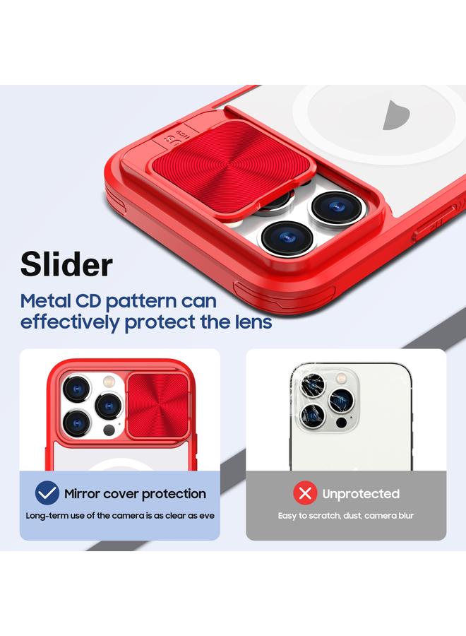 اس-توب جراب لهاتف iPhone 14 Pro Max مصنوع من الأكريليك الشفاف + PC + TPU MagSafe Lens غطاء منزلق بتغطية كاملة جراب هاتف - Image 4