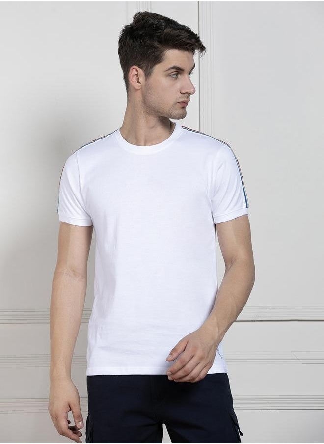 Dennis Lingo Regular Fit White Cotton T-Shirt Crew Neck  - Image 3