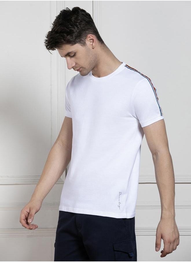 Dennis Lingo Regular Fit White Cotton T-Shirt Crew Neck  - Image 5