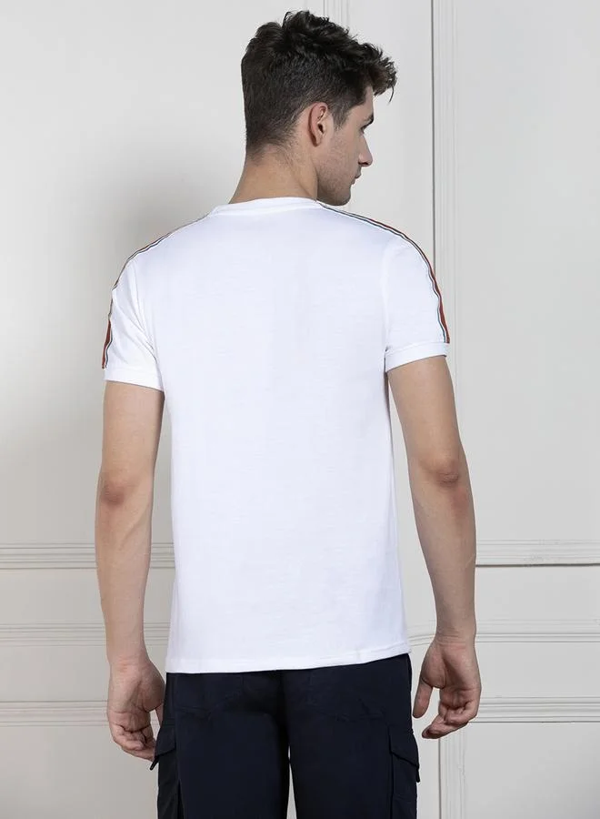 Dennis Lingo Regular Fit White Cotton T-Shirt Crew Neck
