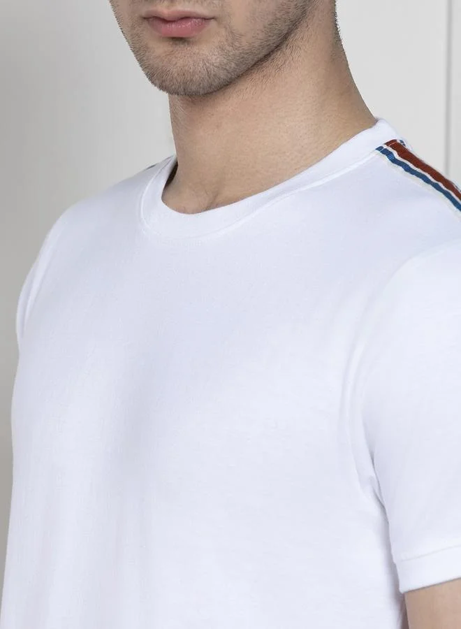Dennis Lingo Regular Fit White Cotton T-Shirt Crew Neck