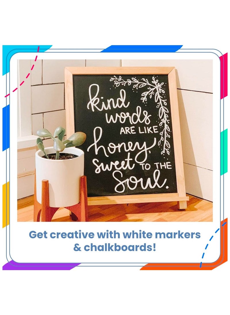 Generic White Chalk Markers 5pcs, Different Sizes Non-Toxic Liquid Chalkboard Markers, White Liquid Chalk Marker for Windows, Glass - 1, 3, 6, 10, 15mm Tips  - Image 5