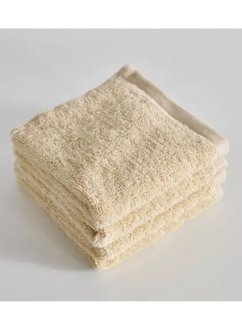 MAXQON Pack Of 10 - Face Towel - 100% Cotton Small Size (30x30cm) Highly Absorbent And Super Durable, Color Beige  - Image 2