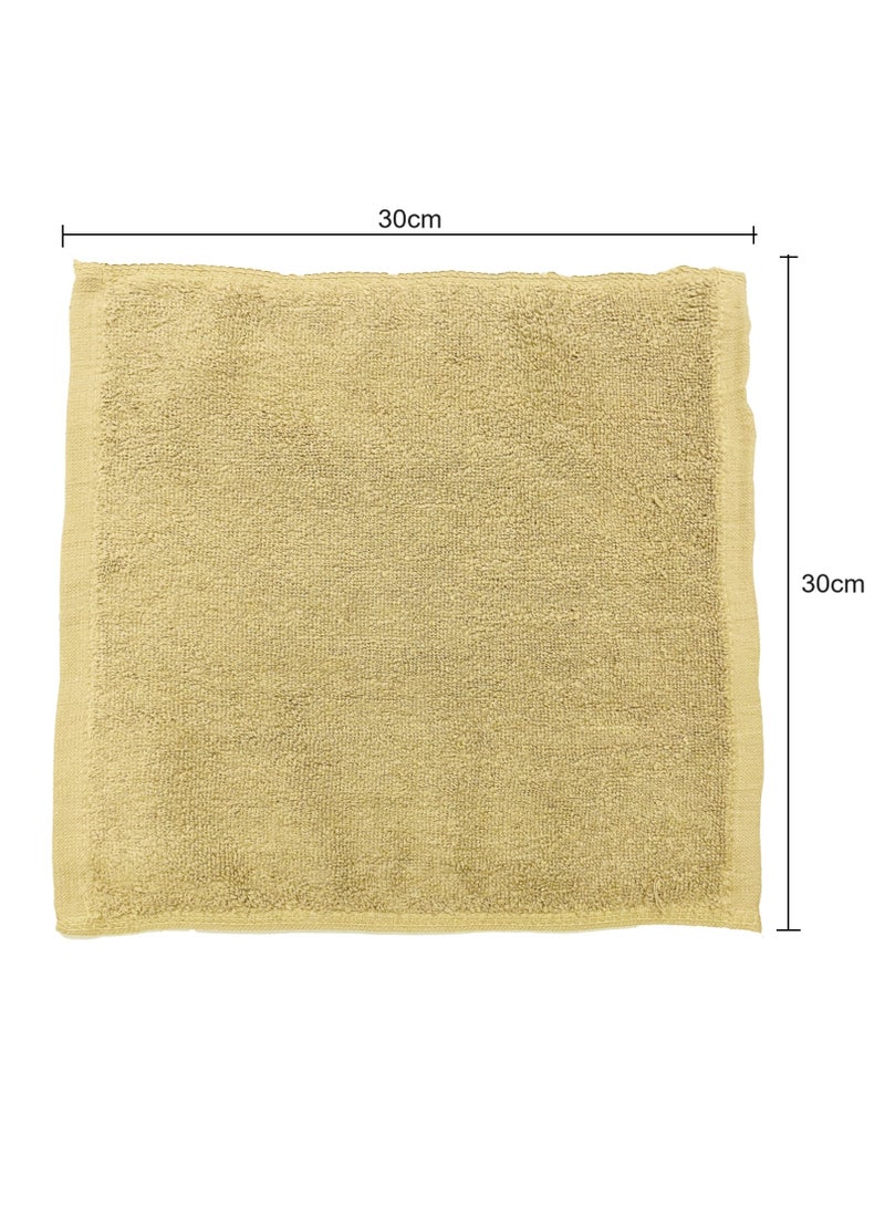 MAXQON Pack Of 10 - Face Towel - 100% Cotton Small Size (30x30cm) Highly Absorbent And Super Durable, Color Beige  - Image 3