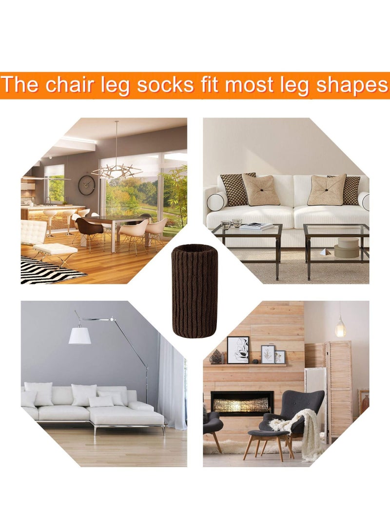 Chair Leg Socks KASTWAVE 16 Pcs High Elastic Knitted Chair Leg Floor Protectors, Thickening Furniture Socks, Coffee Chair Leg Covers Set, Move Easily and Reduce Noise - Image 4