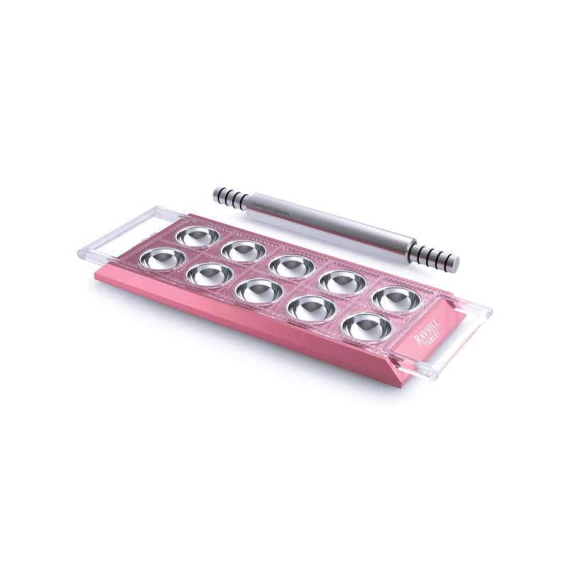 MARCATO Marcato Design Atlas Ravioli Tablet Pasta Maker Made in Italy Pink Makes 10 2Inch Squares 14 x 85 