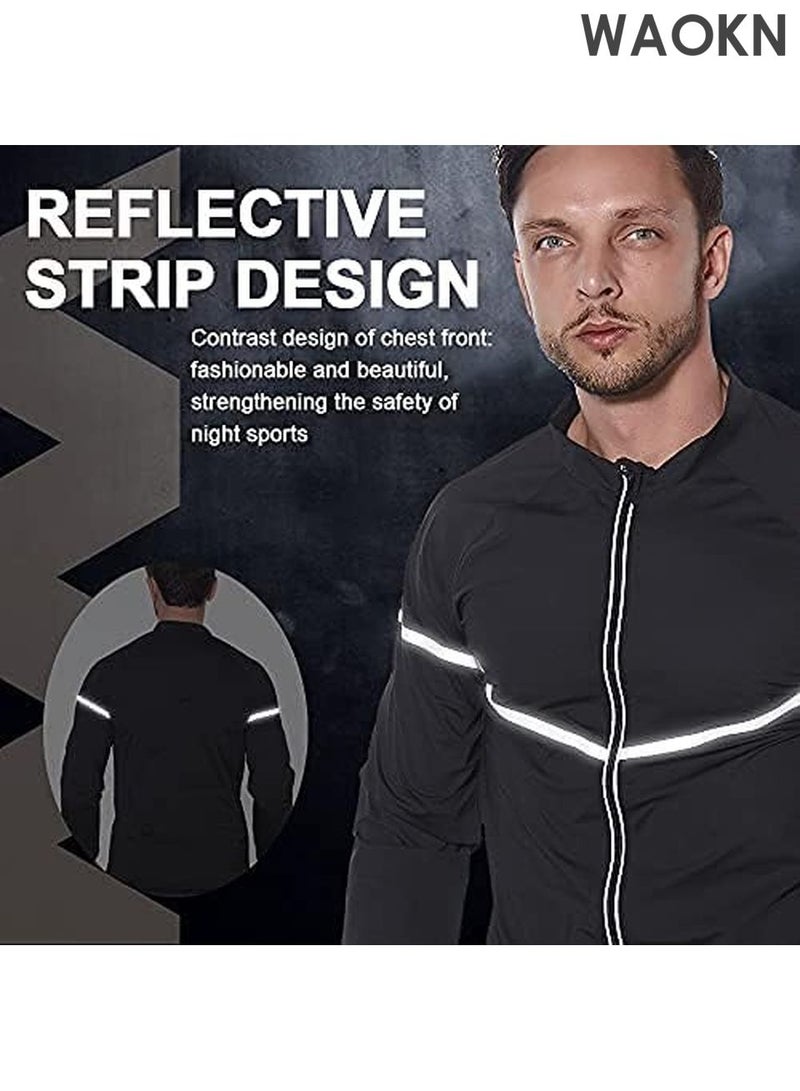 WAOKN Sauna Suit for Men Sweat - Long Sleeve Shirt Jacket Workout Body Shaper Zipper Top Slimming Fitness Trainer Gym Sleeve Sleeve Sauna Shirt Modern Trainer 2 in 1 Slimming Full Body Shaper Workout Top Shape Weight Loss Zipper Jacket Long Sleeve,Gym Workout Tops Body Shaper Sweat Suits - Image 4