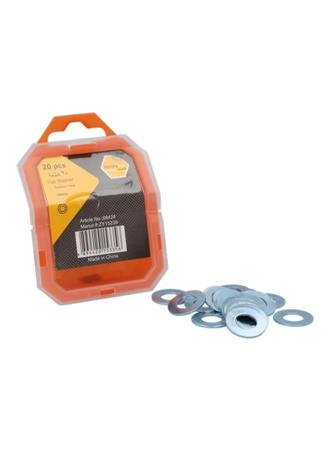 HONEY BEE 20-Piece Durable Steel Flat Washer in Storage Box Silver 10mm ZY15239 - Image 2