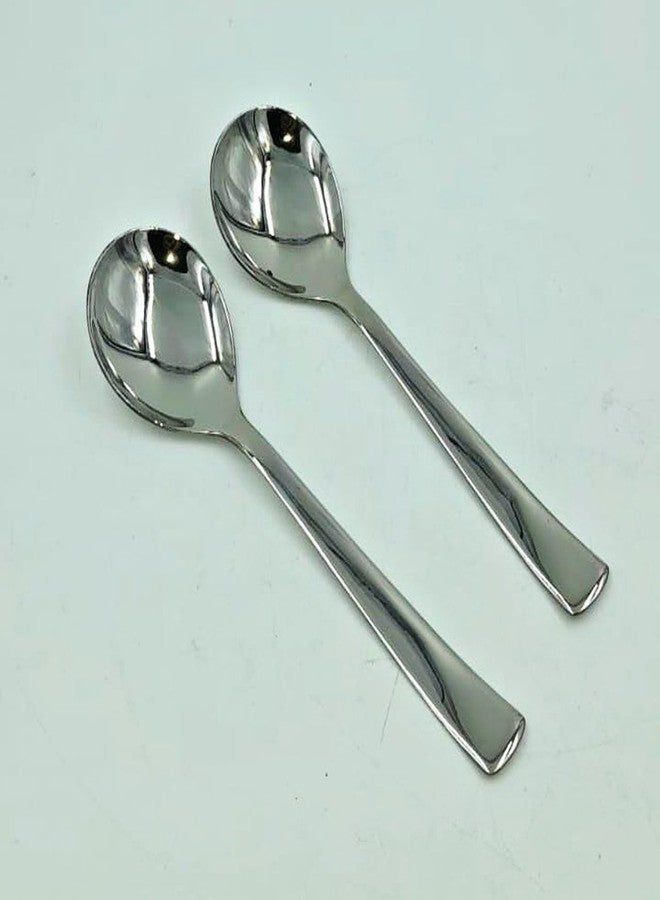 SHLINCO Stainless Steel Serving Spoons, Pack of 2, Silver - Image 2