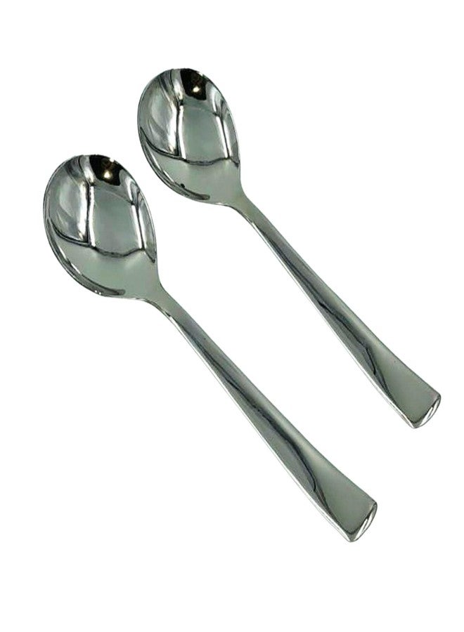 SHLINCO Stainless Steel Serving Spoons, Pack of 2, Silver - Image 1