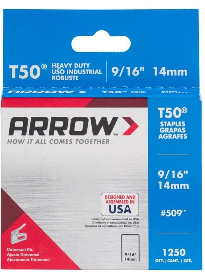 Arrow Fastener 509 Genuine T50 9/16-Inch Staples, 1,250/Pack, 4 Pack - Image 1