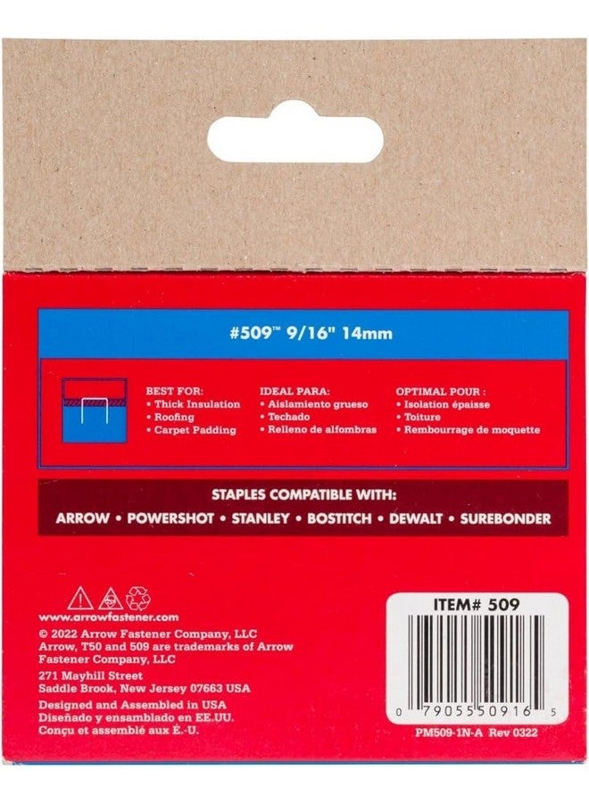 Arrow Fastener 509 Genuine T50 9/16-Inch Staples, 1,250/Pack, 4 Pack - Image 2
