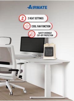 AIRMATE Airmate Portable Ceramic Heater 2 Heat Settings HP20065  - Image 3